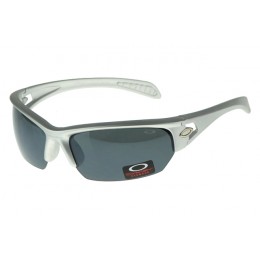 Oakley Sunglasses Flak Jacket Silver Frame Gray Lens US Blue