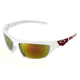 Oakley Sunglasses Flak Jacket White Red Frame Brown Lens