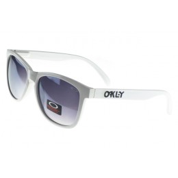 Oakley Sunglasses Frogskin White Frame Black Lens Hot Sale Online