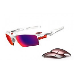Oakley Sunglasses Fast Jacket Polished White OO Red G40