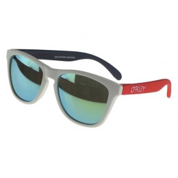 Oakley Sunglasses Frogskin red white Frame blue Lens Hot Sale