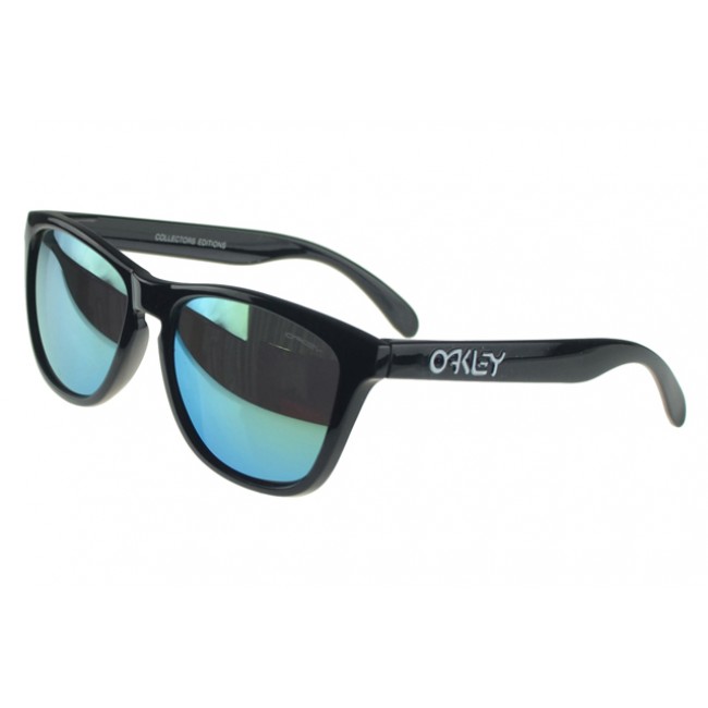 Oakley Sunglasses Frogskin black Frame blue Lens Attractive Price