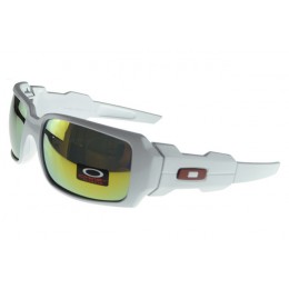 Oakley Sunglasses Oil Rig white Frame blue Lens Outlet Sale