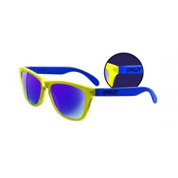 Oakley Sunglasses Frogskins Collectors Editions Blacklight Yellow Blue Blue Iridium